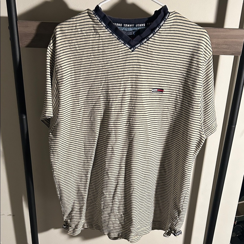 Tommy Jeans Yellow and Navy V Neck